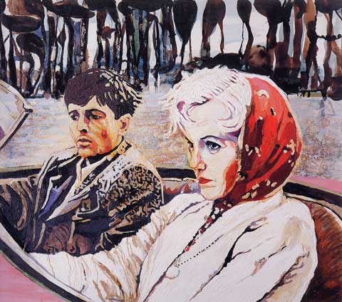 Cornelia Schleime, o.T. (Rotes Kopftuch)